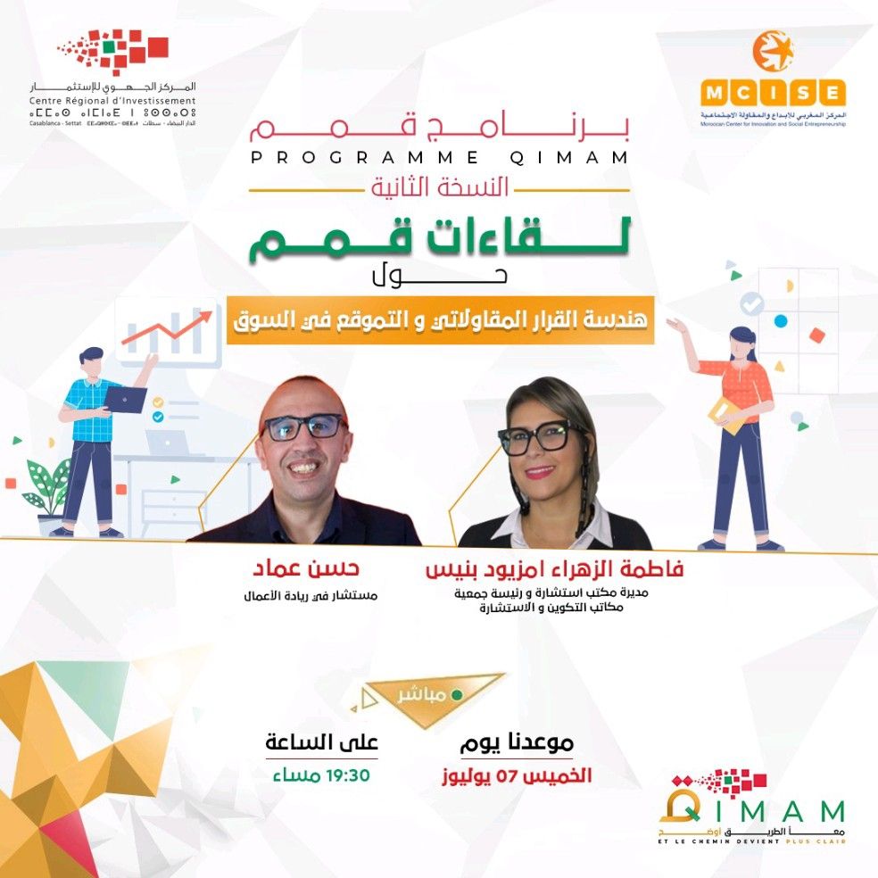<span>لقاءات قمم : هندسة القرار المقاولاتي و التموقع في السوق</span>