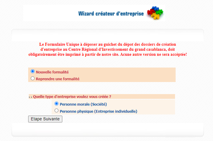 Formulaire Unique en Ligne